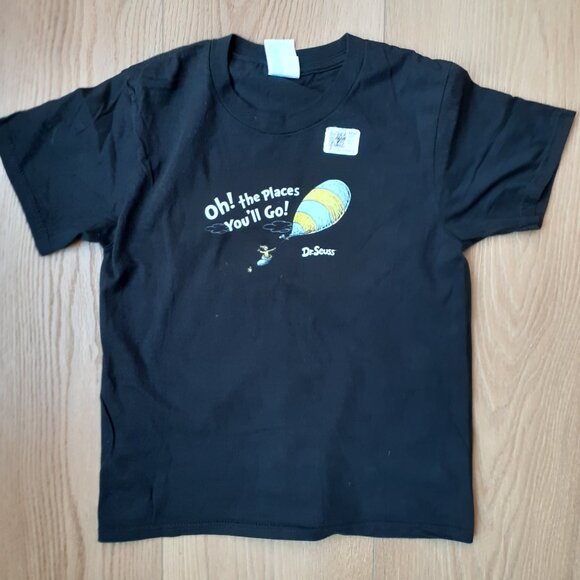 Dr. Suess Oh! The Places You'll Go! - New Youth Size 7-8 Black T-Shirt - Picture 4 of 4